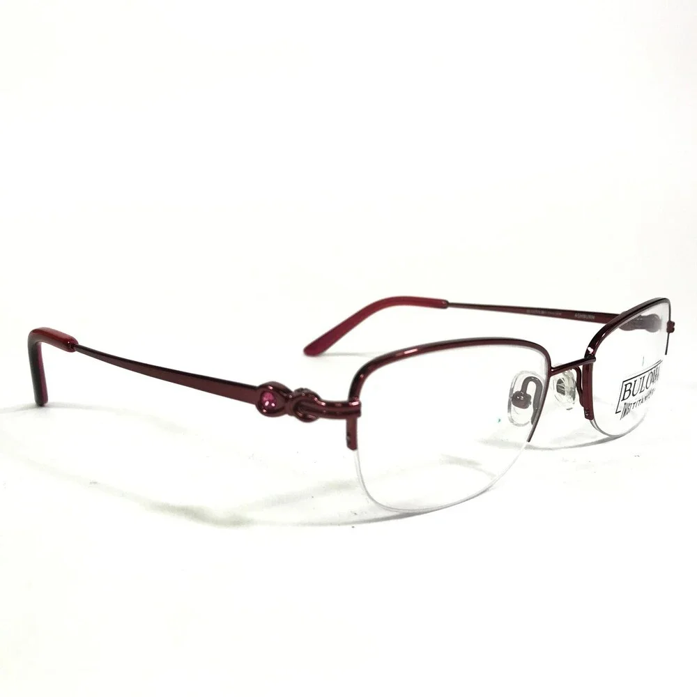 Bulova Eyeglasses Frames ASHBURN WINE Red Burgundy Cat Eye Half Rim 52-18-135